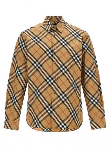 beige check shirt