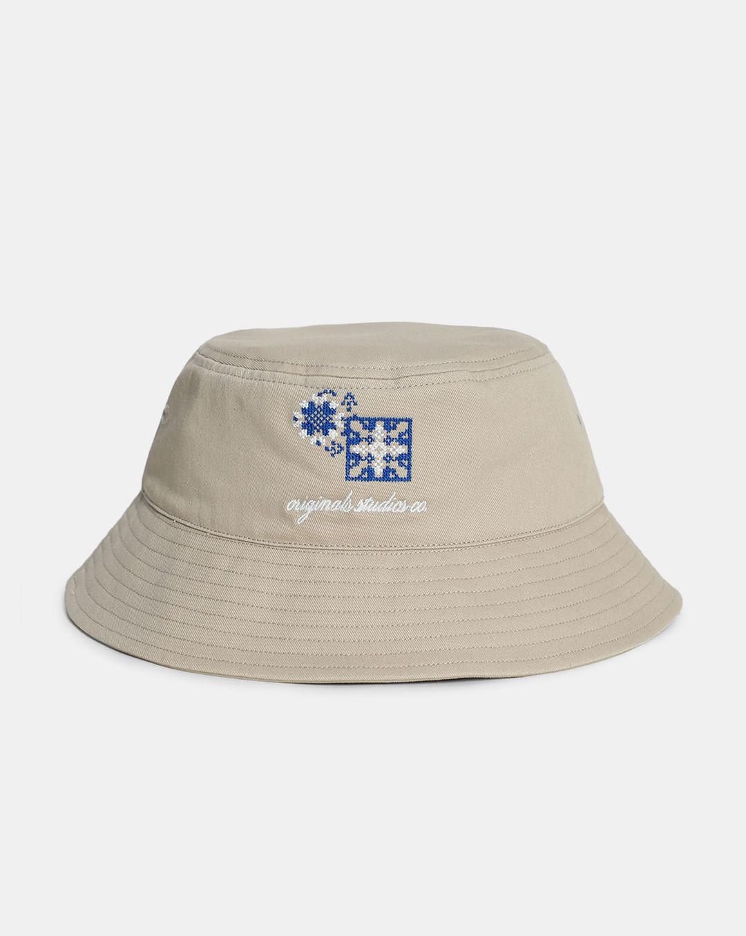 beige cotton bucket hat