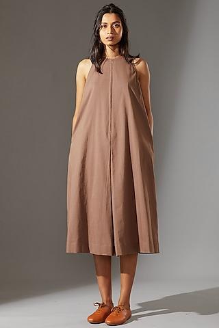 beige cotton dress