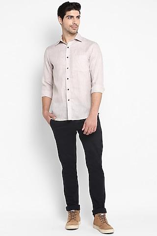 beige cotton poplin shirt