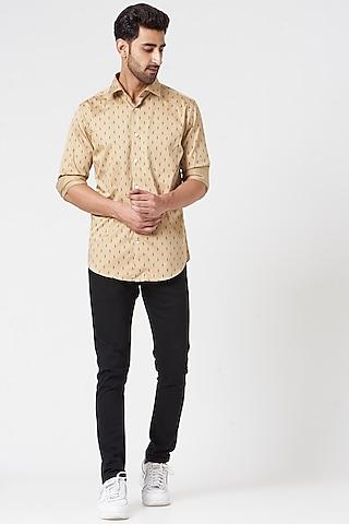 beige cotton satin shirt