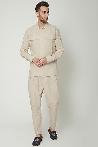 beige cotton trousers