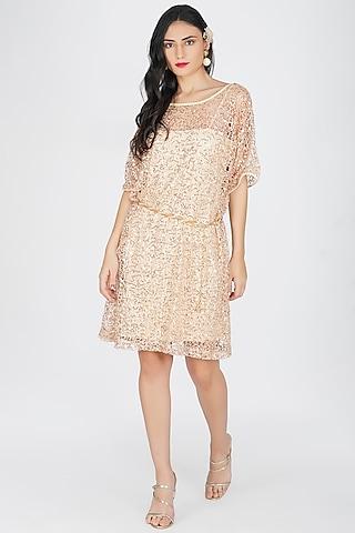 beige crochet dress