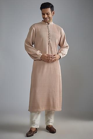 beige crushed shimmer crepe kurta set