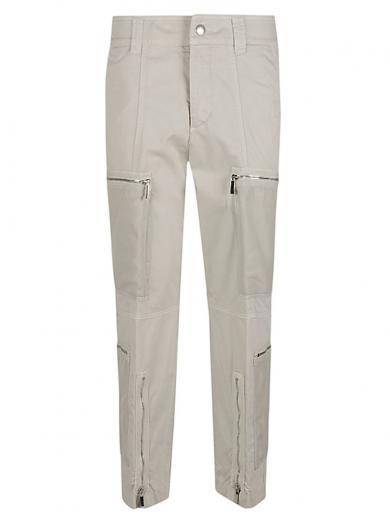 beige delta zipped trousers