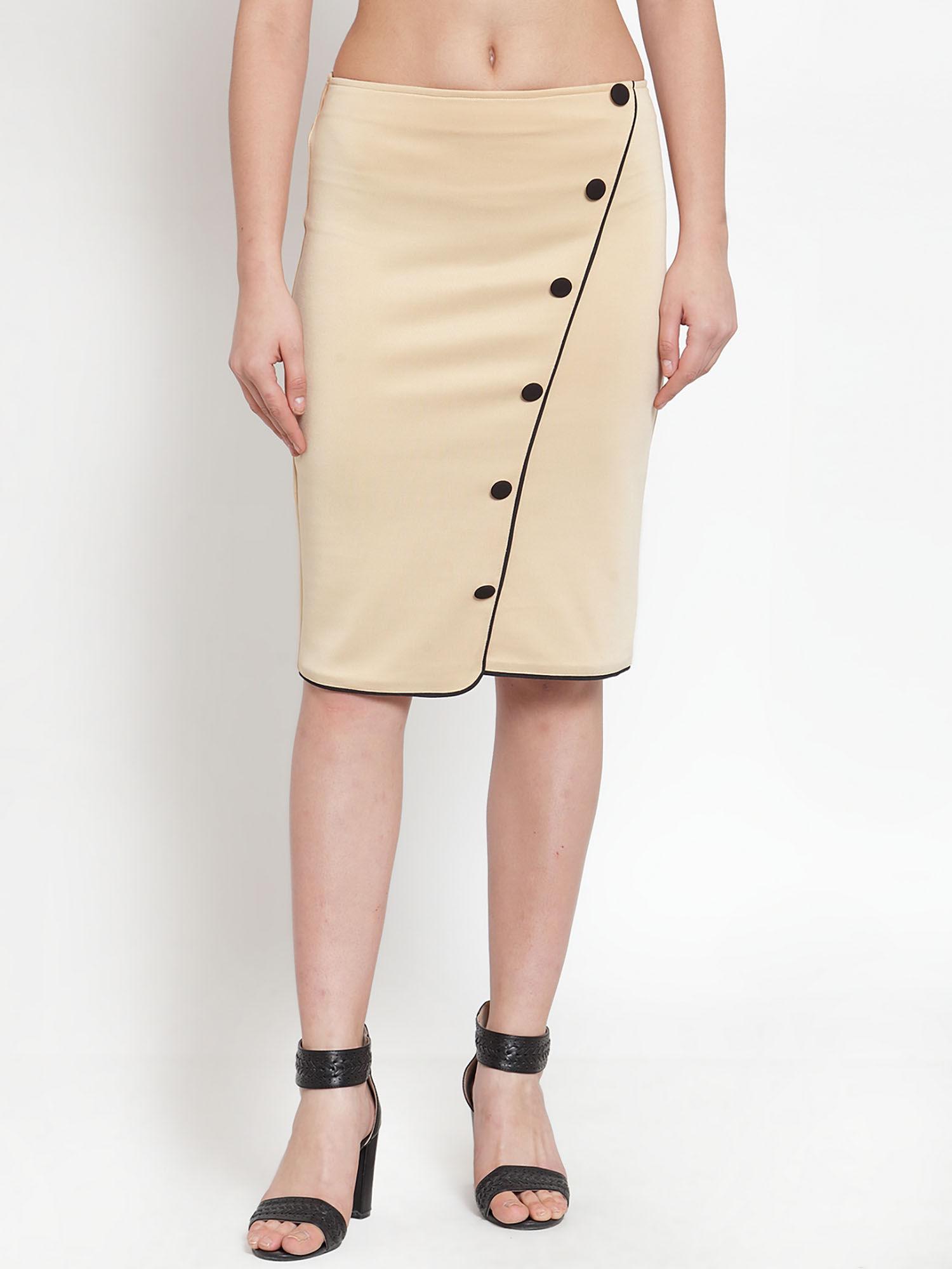 beige elastic skirt