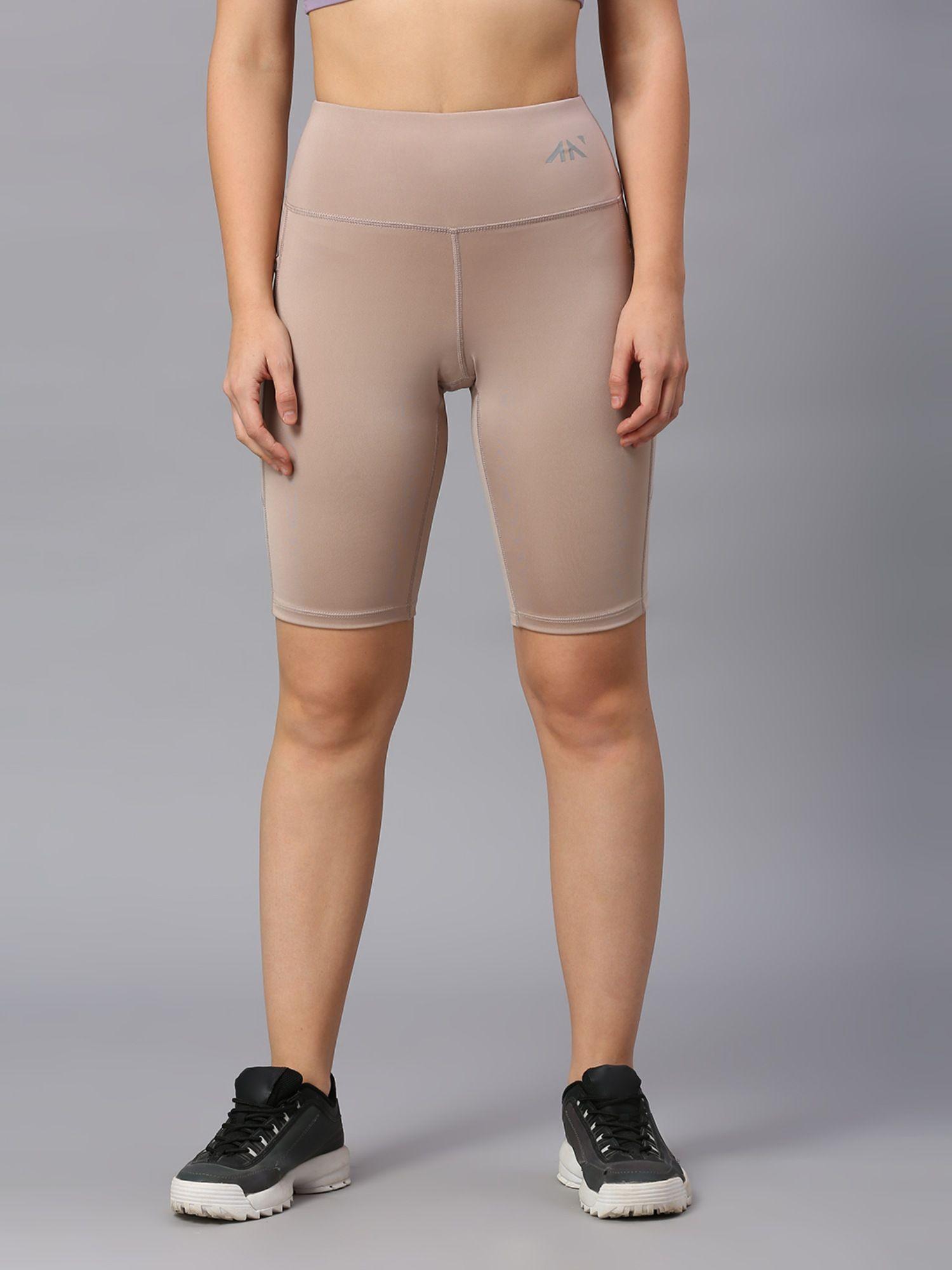 beige elevate cycling shorts