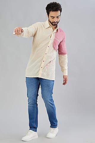 beige embroidered shirt