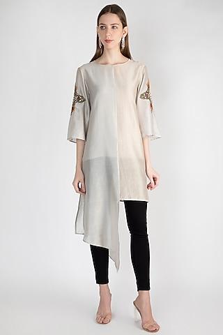 beige embroidered tunic with inner