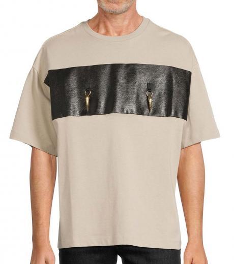 beige fangs stripe t-shirt