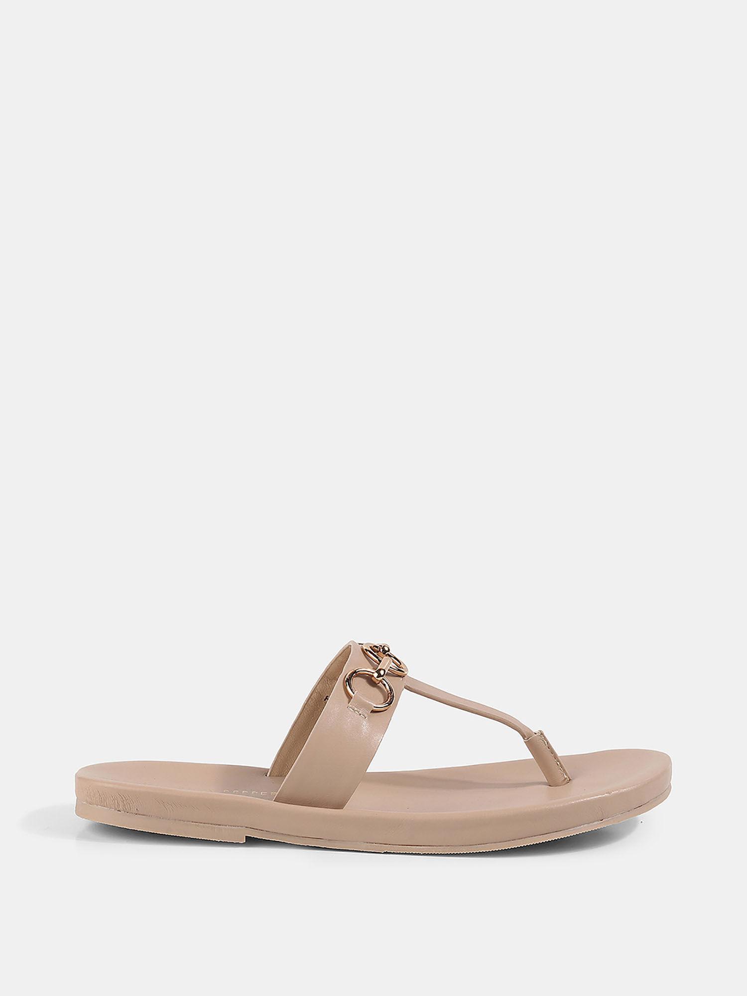 beige flat sandals