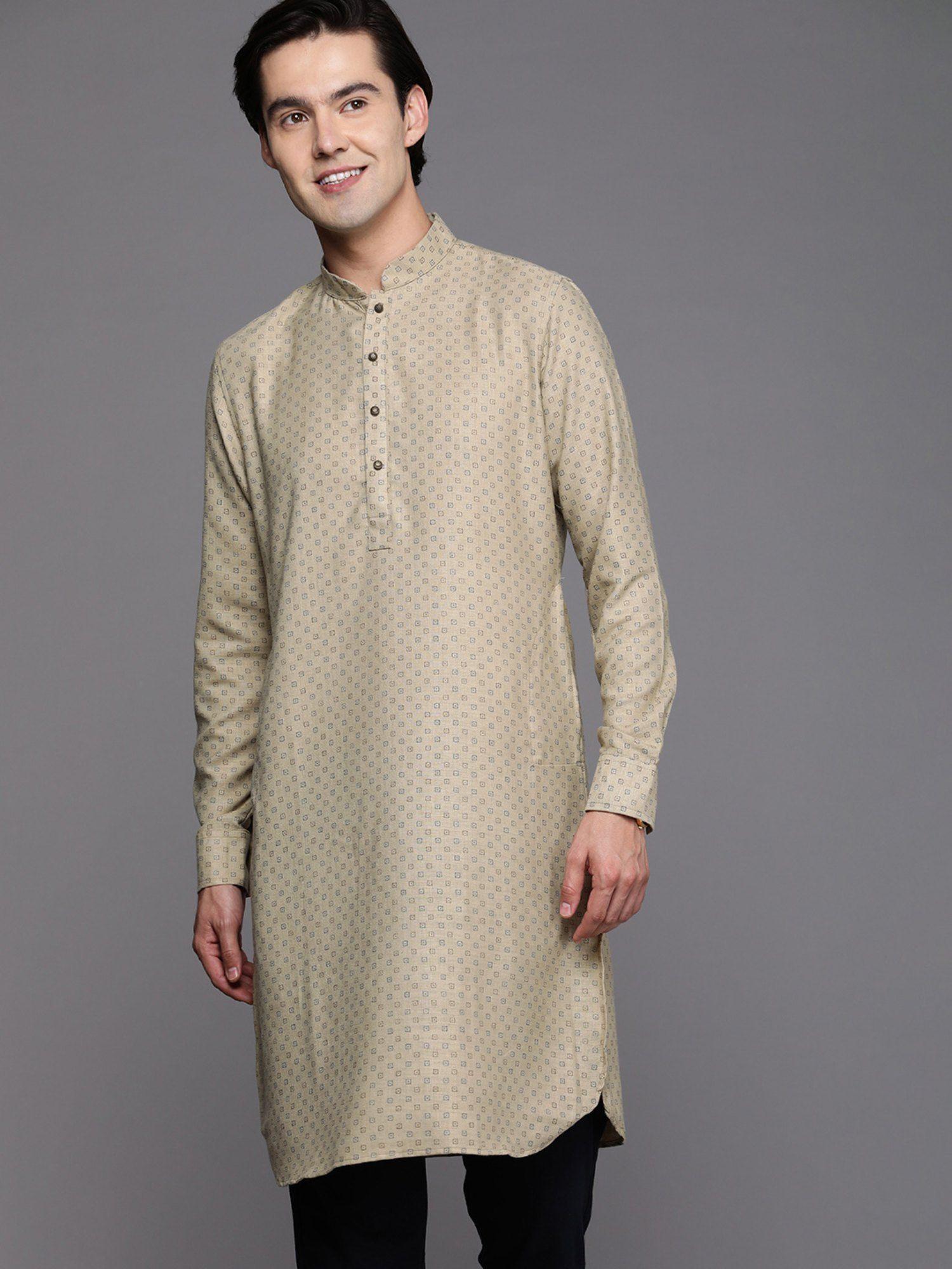 beige full sleeves kurta