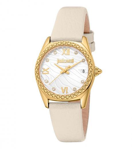 beige golden bezel watch