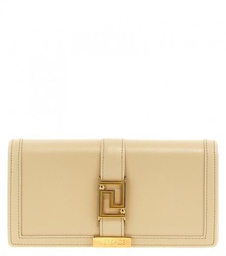 beige greca goddess clutch