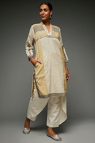 beige handloom cotton tunic