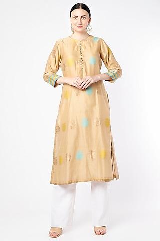 beige handwoven chanderi tunic