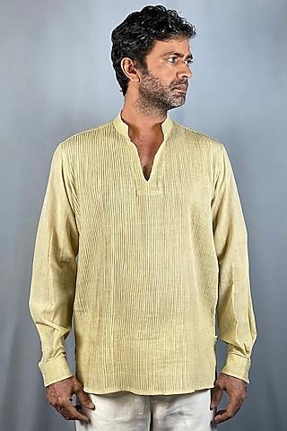 beige handwoven cotton kurta