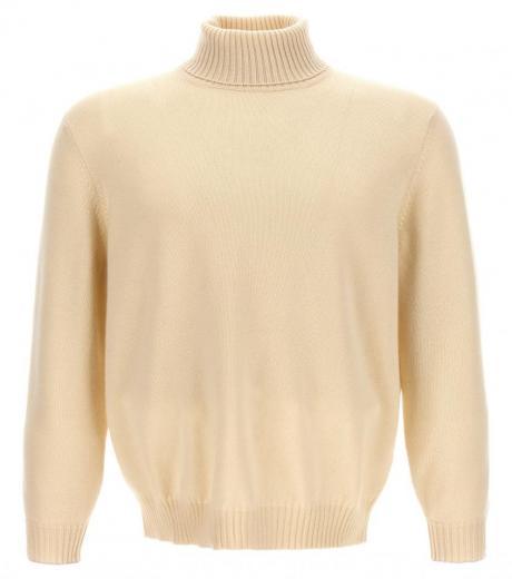 beige high neck sweater