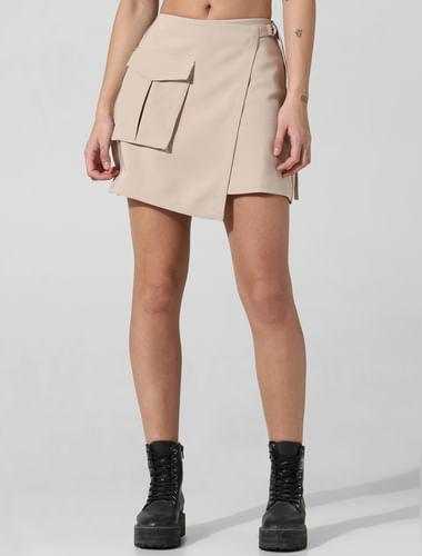 beige high rise skorts