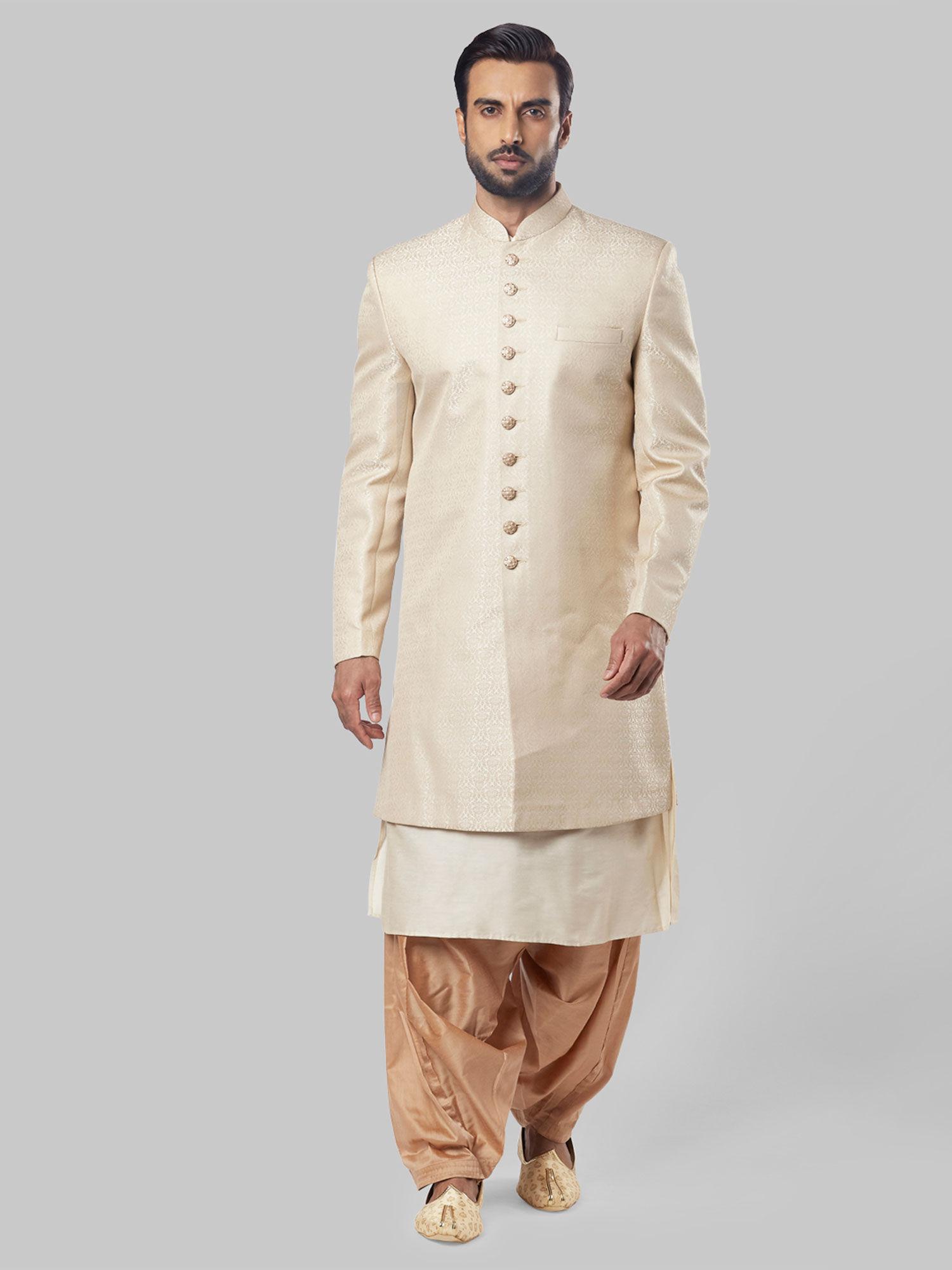 beige indowestern (set of 3)