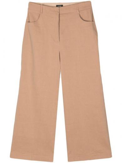 beige ironed crease trousers