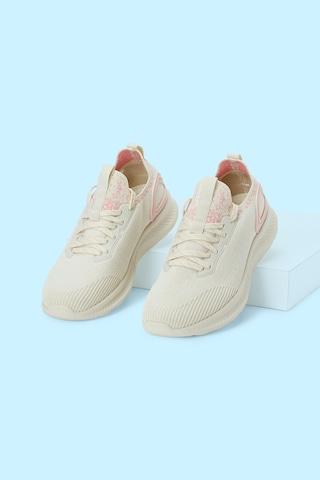 beige knitted casual women sport shoes