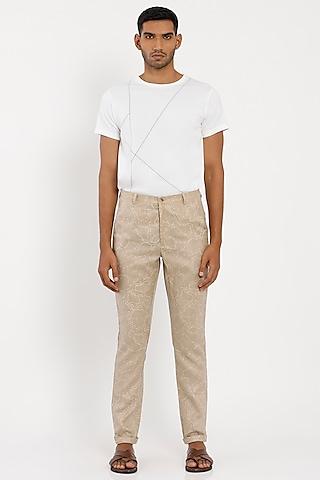 beige linen toco trousers