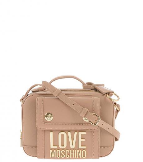 beige logo plaque small crossbody bag