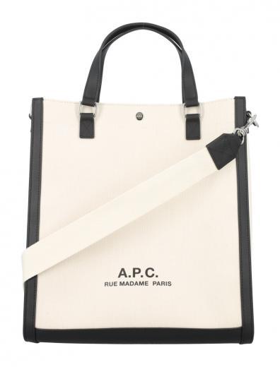 beige logo-print tote bag