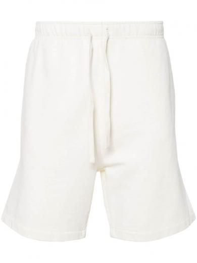 beige logo shorts