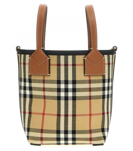 beige london mini shopping bag