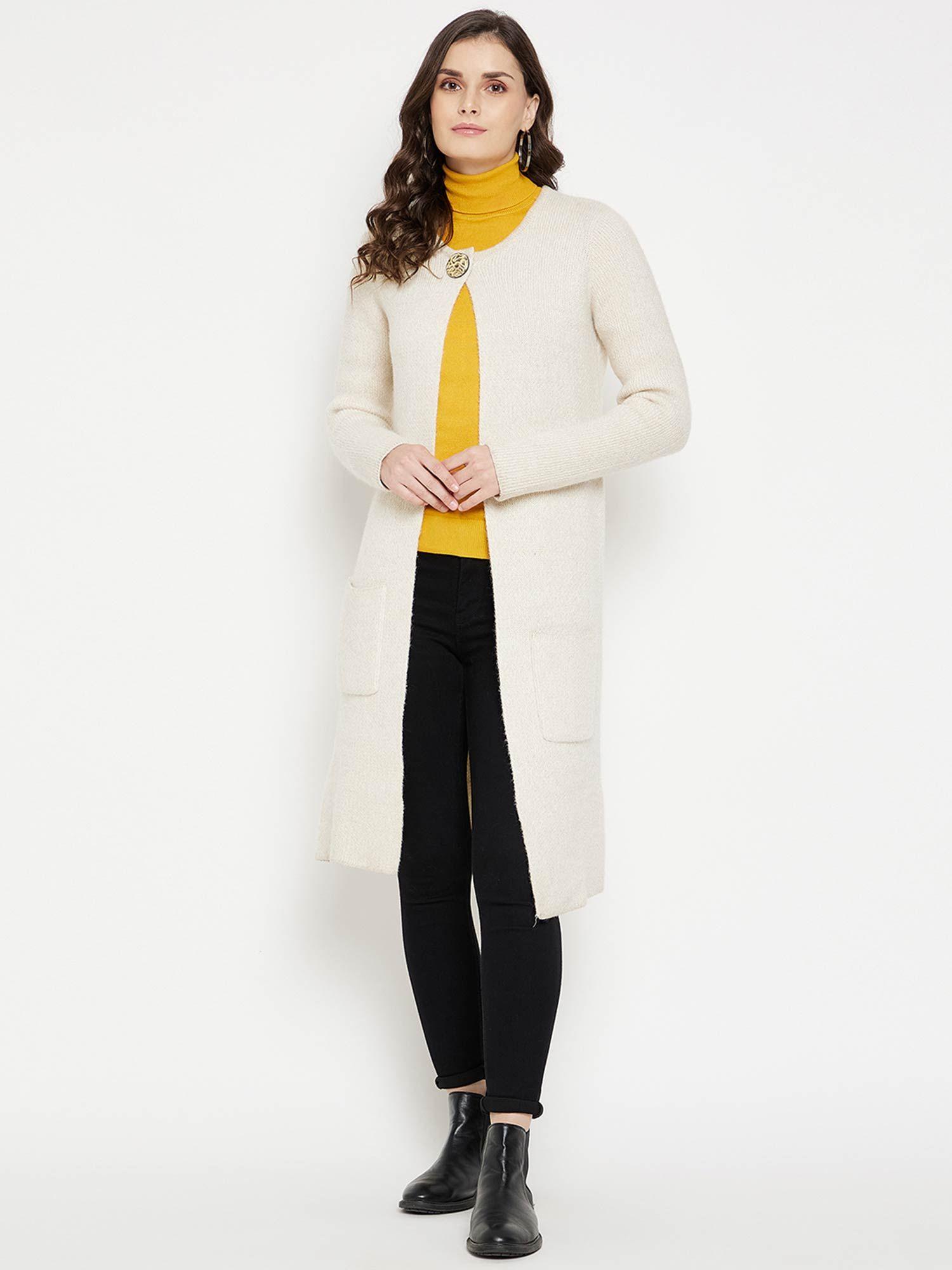beige long coat for women