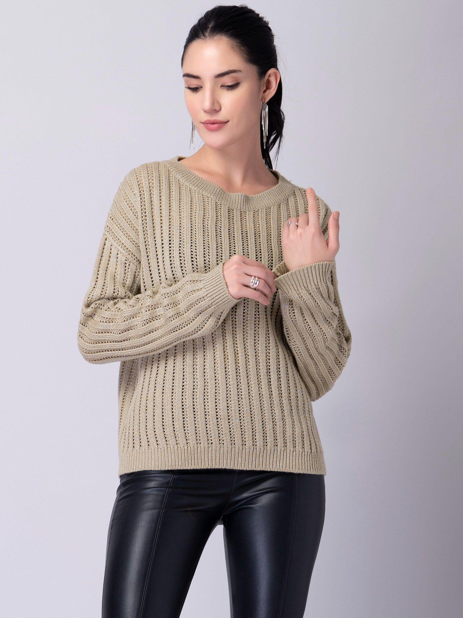 beige lurex sweater