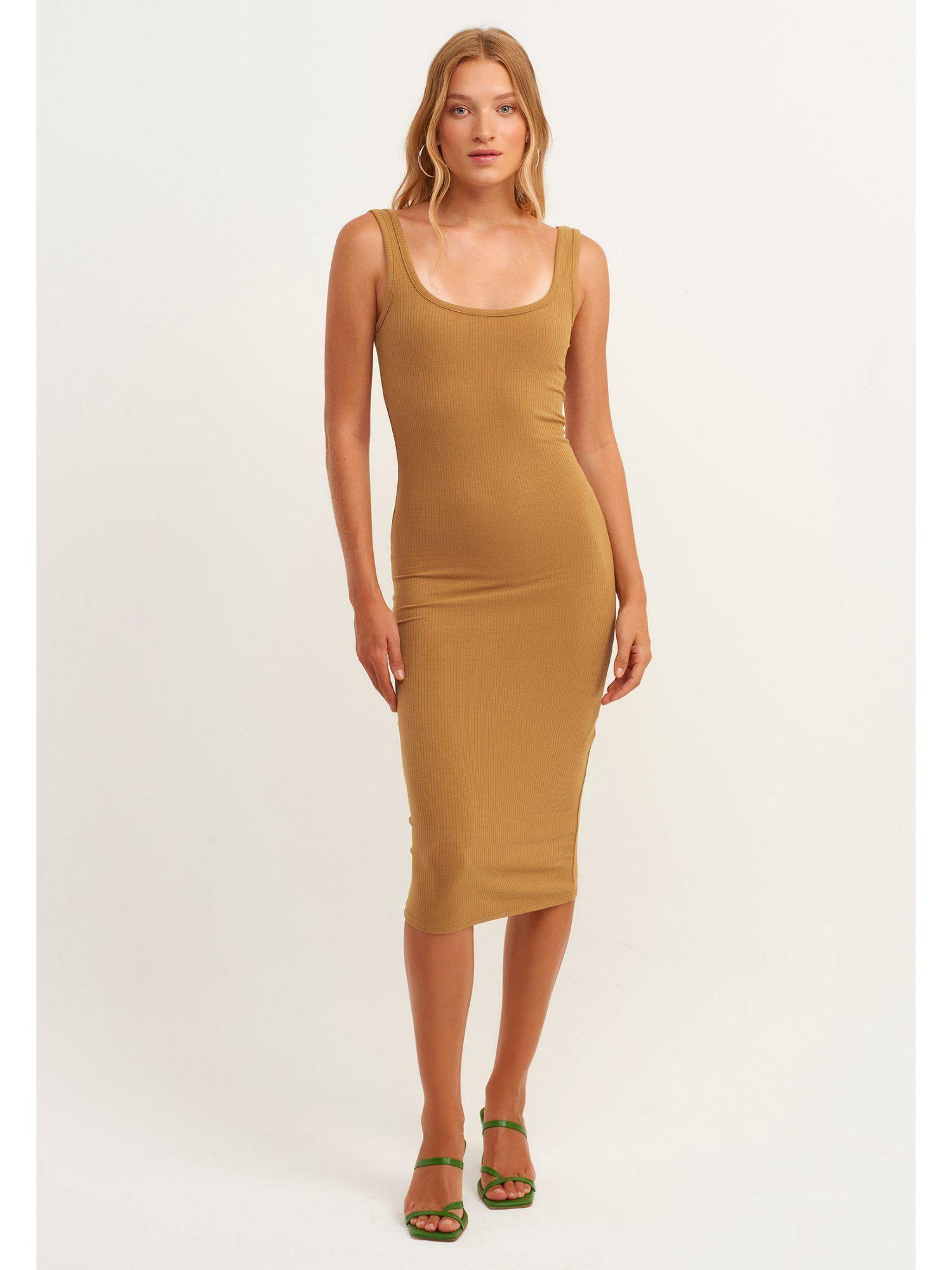 beige midi dress