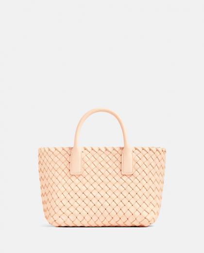 beige mini cabat leather tote bag