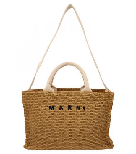 beige mini tote shopping bag