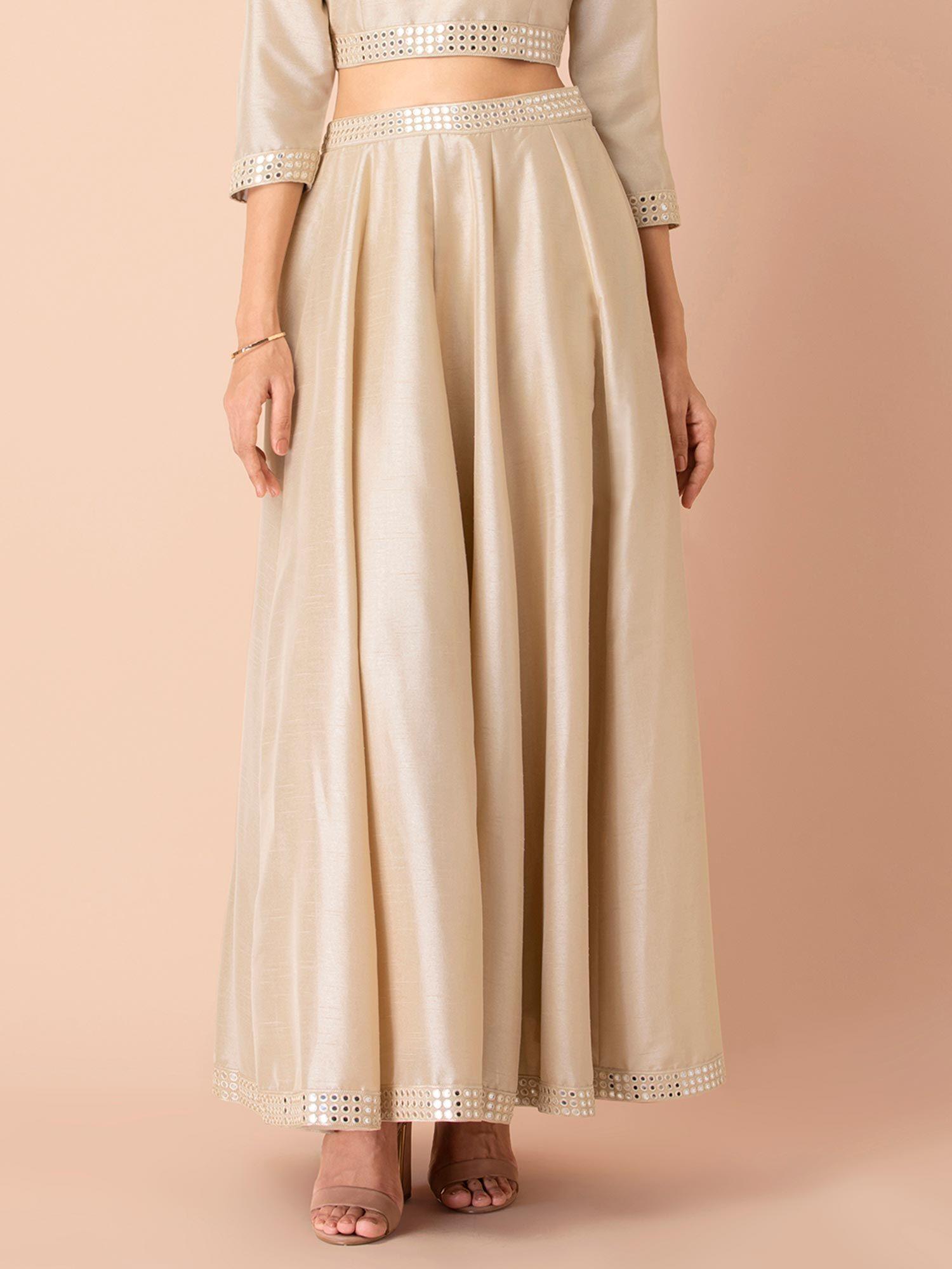 beige mirror belt maxi skirt