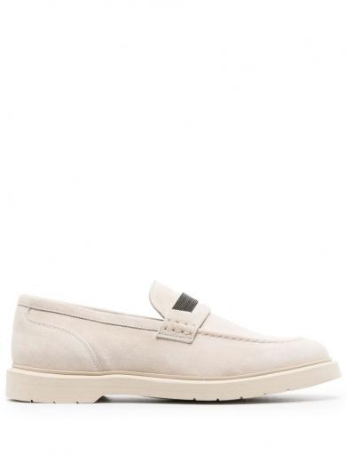 beige monile loafers