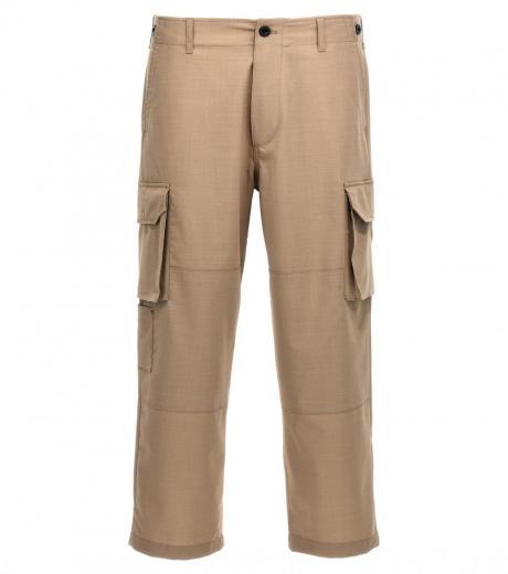 beige multi pockets pants