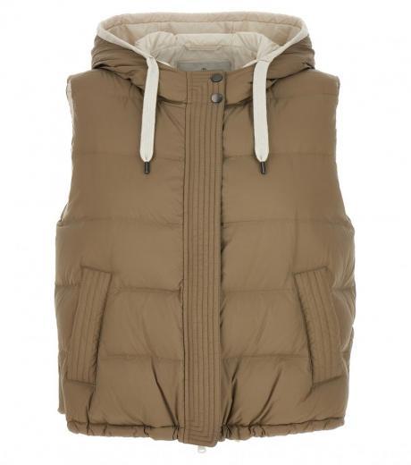 beige padded vest
