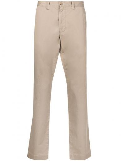 beige pants with logo