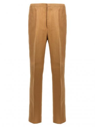 beige paper canvas pants