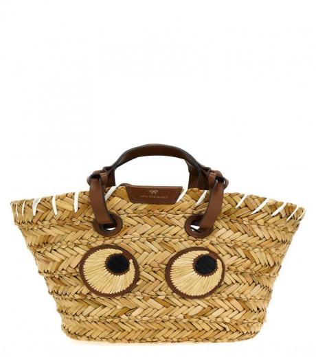 beige paper eyes small shopping bag