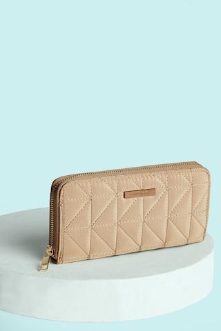 beige patterned casual polyester women wallet