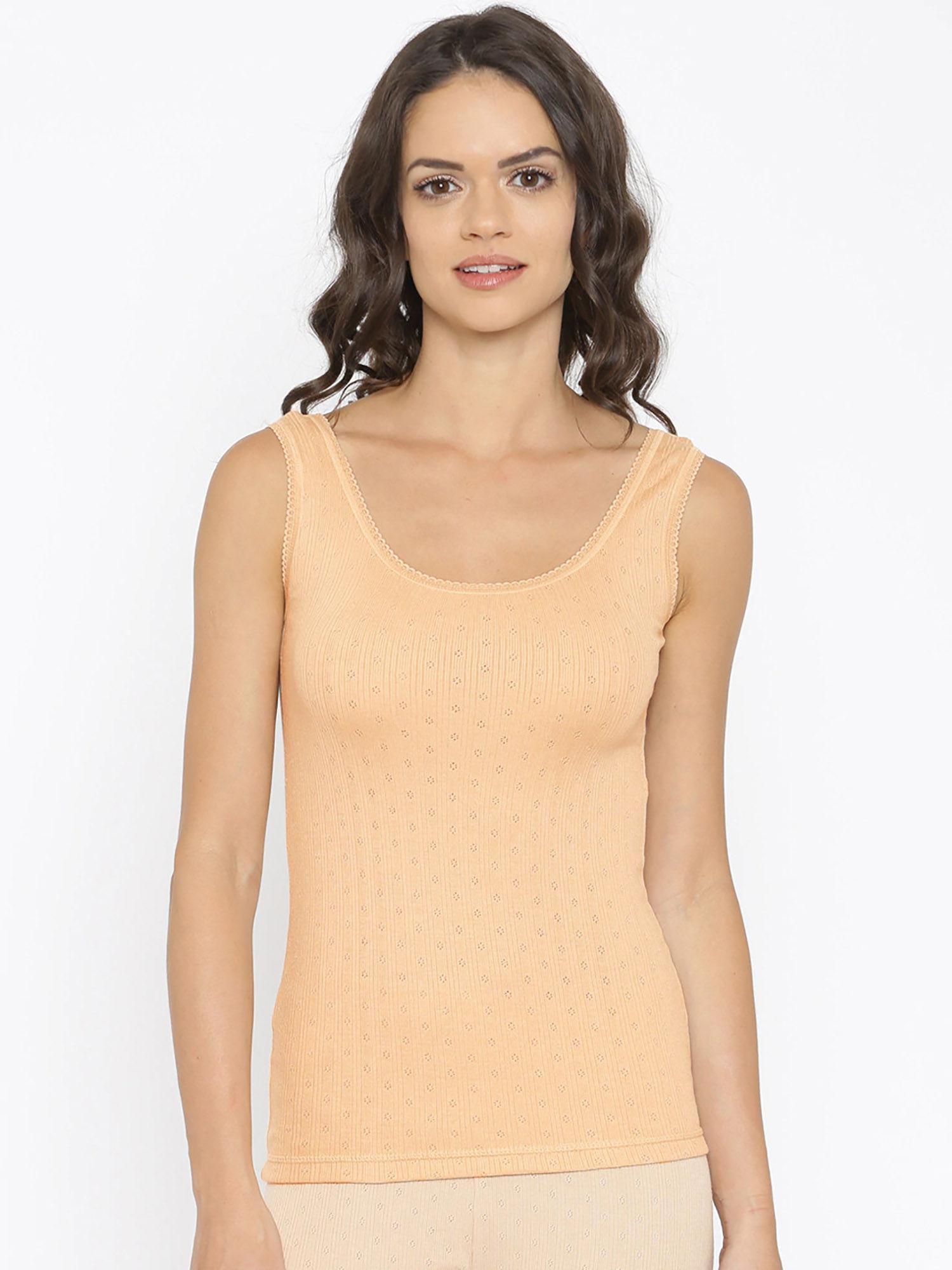 beige patterned thermal top
