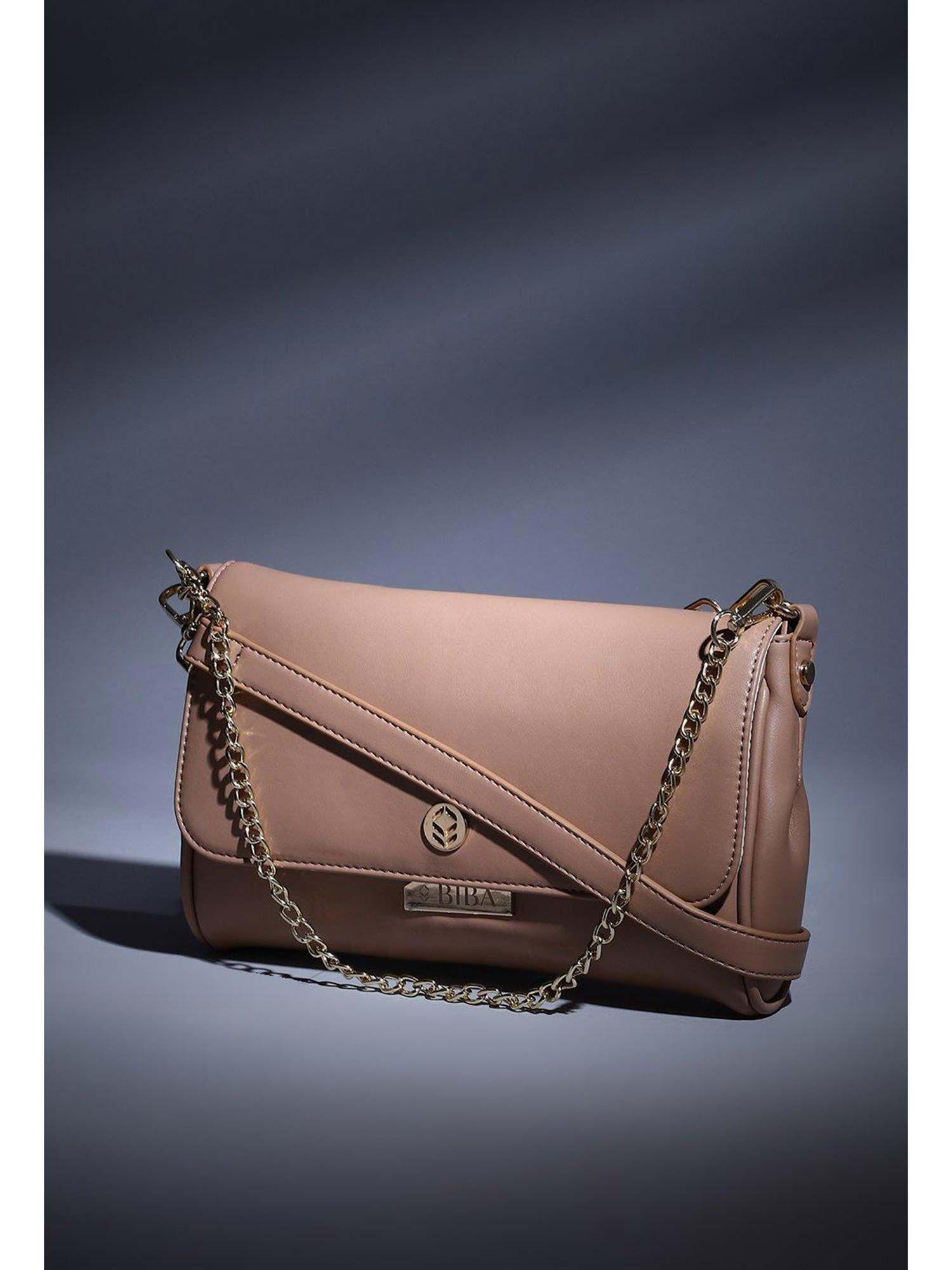 beige plain handbag