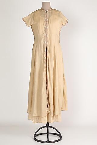 beige pleated tunic set