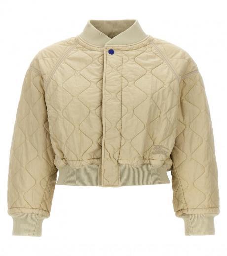 beige quilted bomber jacket