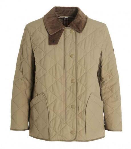 beige quilted jacket