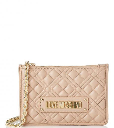 beige quilted small crossbody bag
